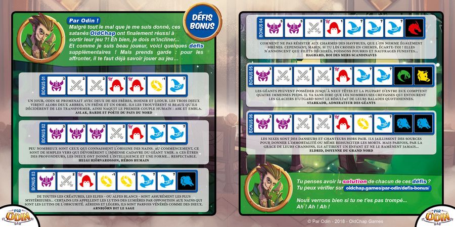 Par Odin: Défis bonus