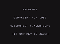 Video Game: Ricochet (1981)
