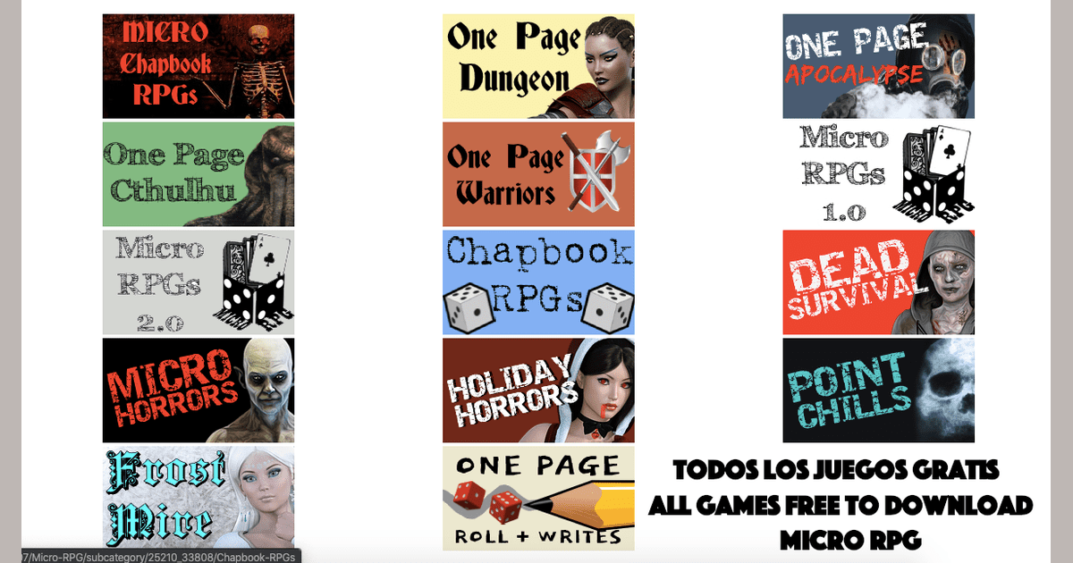 New in 2020: Micro RPG leaves all its games free | Juegos Roll & Write ...