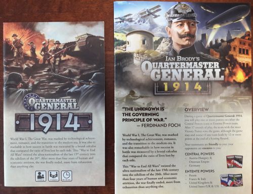 Quartermaster General: 1914 rulebooks
