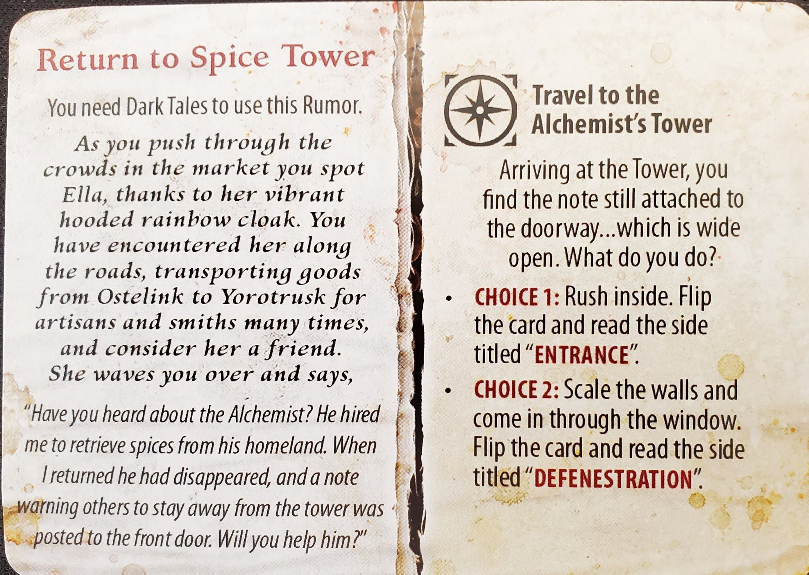 Folklore: The Affliction – Dark Tales Expansion: Return to Spice Tower Rumor Card