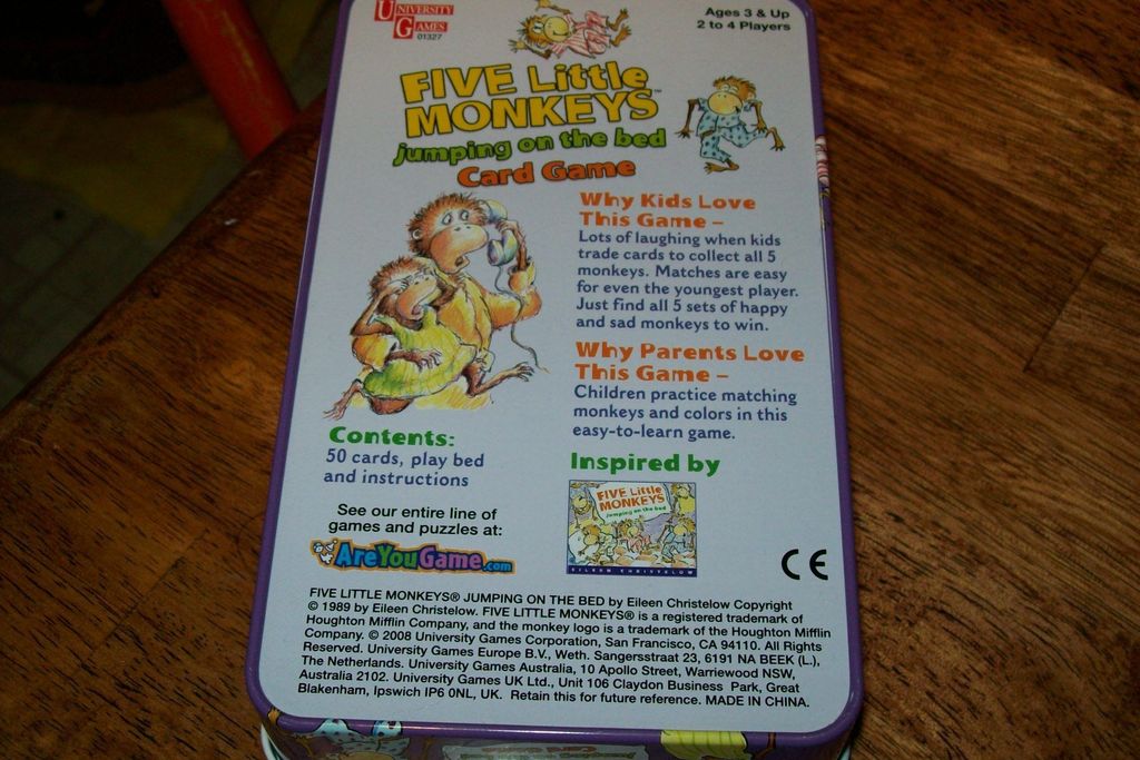 Five Little Monkeys Jumping On The Bed Card Game Image Boardgamegeek