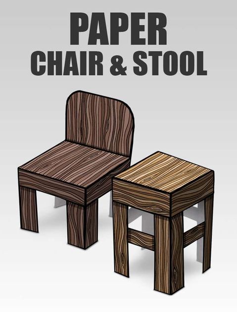 3D Paper Chair and Stool | RPG Item | RPGGeek