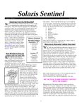 Issue: Solaris Sentinel (Volume 1, Issue 1 - Oct 2000)