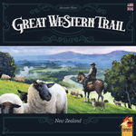 Great Western Trail: New Zealand, eggertspiele, 2023 — front cover (image provided by the publisher)