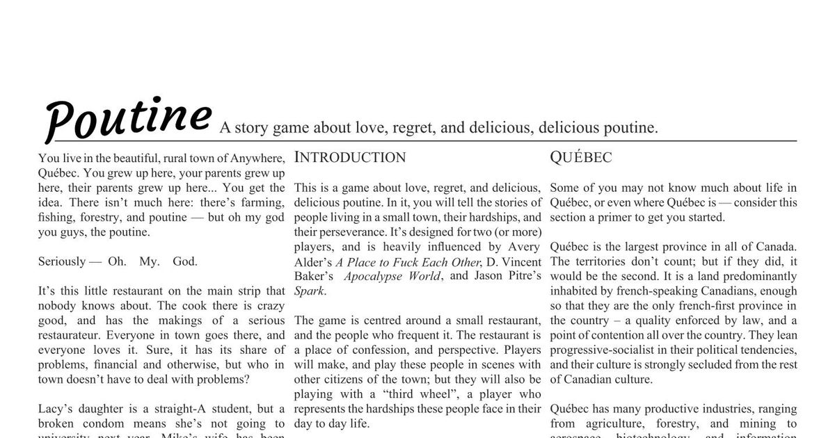 Poutine | RPG Item | RPGGeek