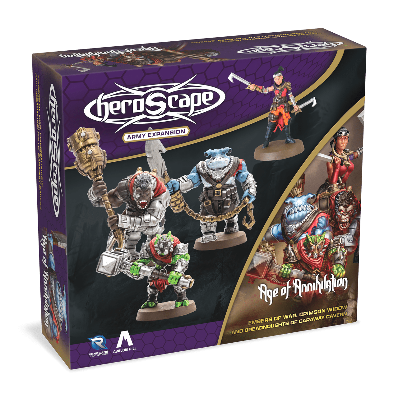 Heroscape: Crimson Widow and Dreadnoughts of Caraway Cavern Army Expansion