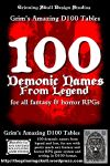 RPG Item: 100 Demonic Names From Legend for all Fantasy & Horror RPGs