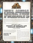 RPG Item: Full Metal Fridays Installment 5, Week 1: History of Dueling and Common Equipment