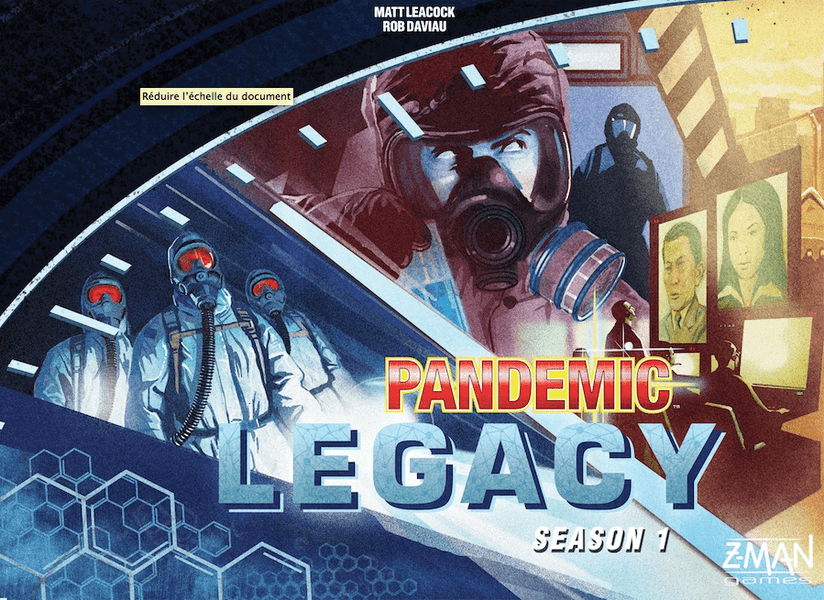 Pandemic Legacy, Z-Man Games, 2015 — blue cover; components are identical in both versions (image provided by the publisher)