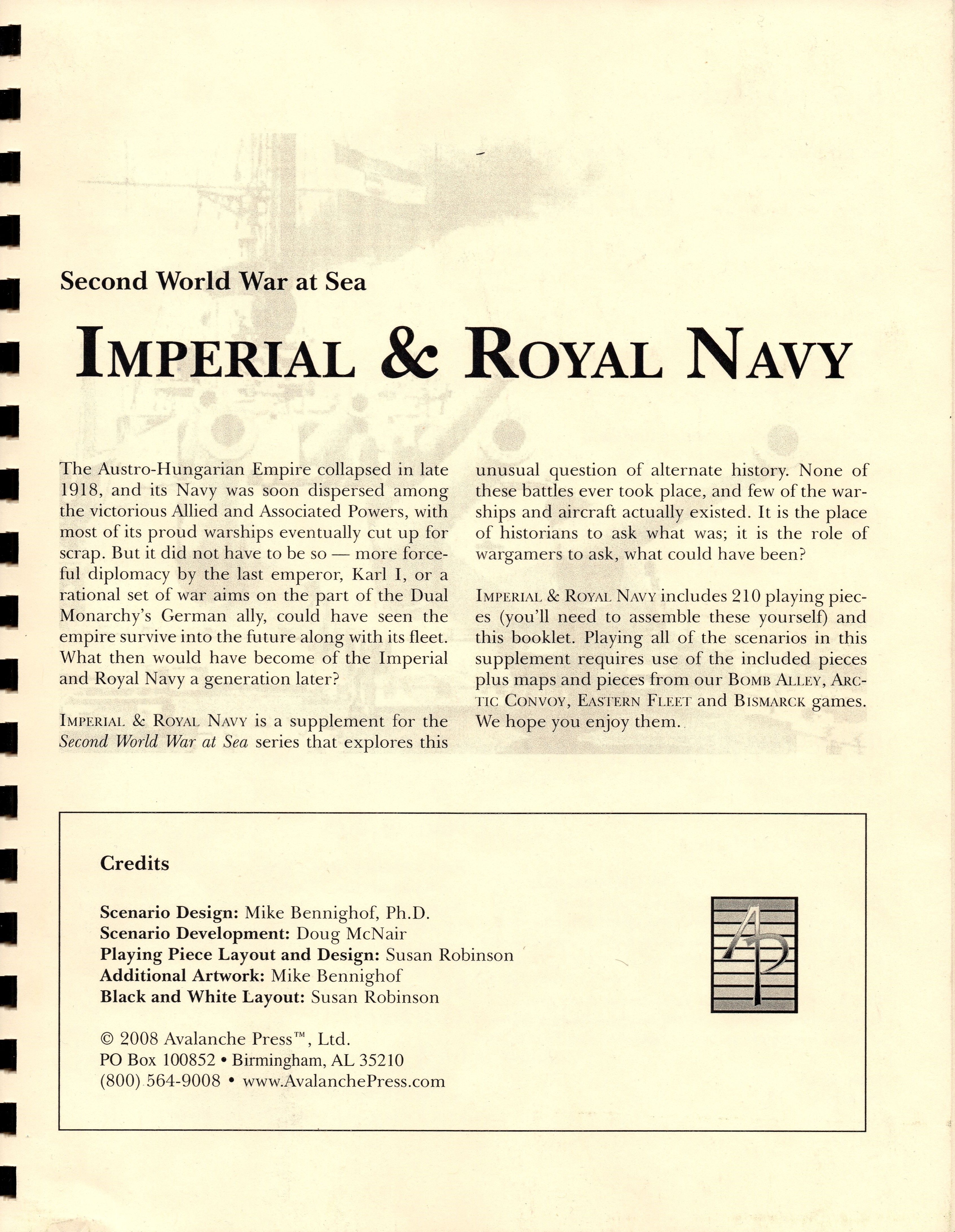 Second World War at Sea: Imperial and Royal Navy