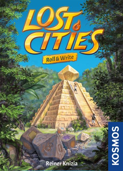 Lost Cities: Roll & Write, KOSMOS, 2021 — front cover (image provided by the publisher)