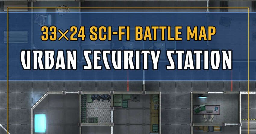 Sci-Fi Battle Map: Urban Security Station | RPG Item | RPGGeek