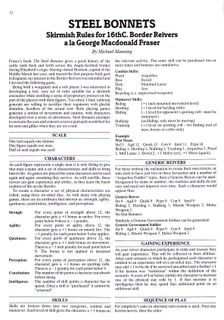 Steel Bonnets: Skirmish Rules for 16th Century Border Reivers