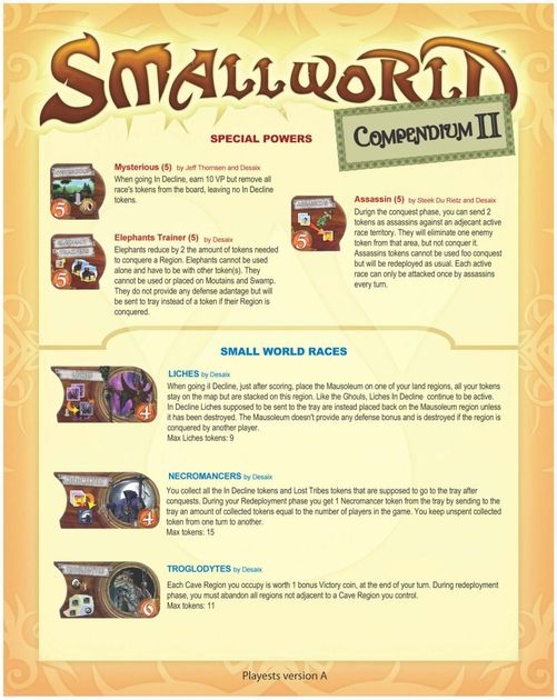 Community S Compendium Ii Fan Expansion For Small World Board Game Boardgamegeek