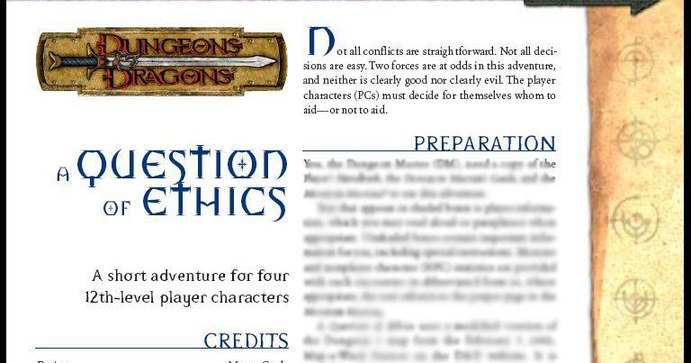 A Question of Ethics | RPG Item | BoardGameGeek