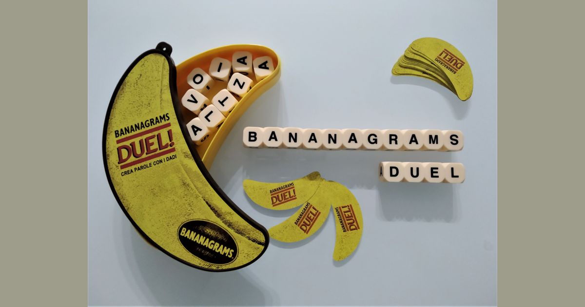 BANANAGRAMS Duell – Kompaktes Wortspiel Für 2 Spieler, Ab 7 Jahren, In Bananenetui