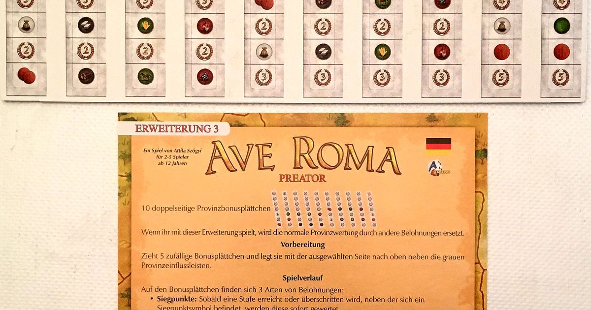 Ave Roma: PREATOR Expansion | Board Game | BoardGameGeek