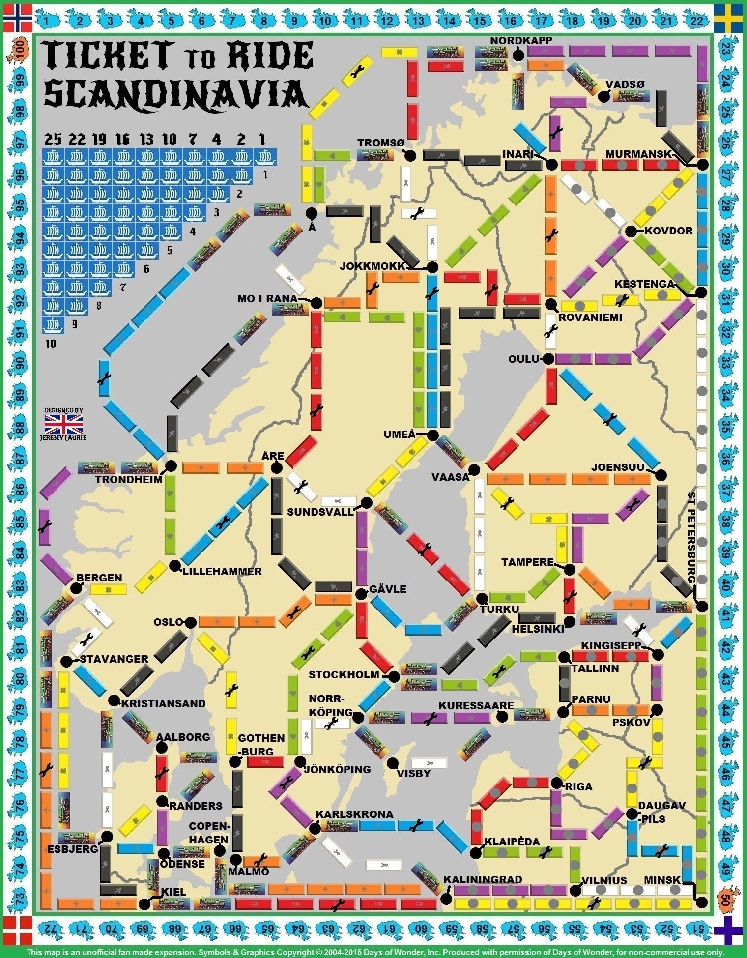 Scandinavia (fan expansion for Ticket to Ride)