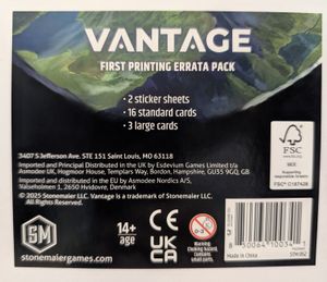 Vantage: First Printing Errata Pack
