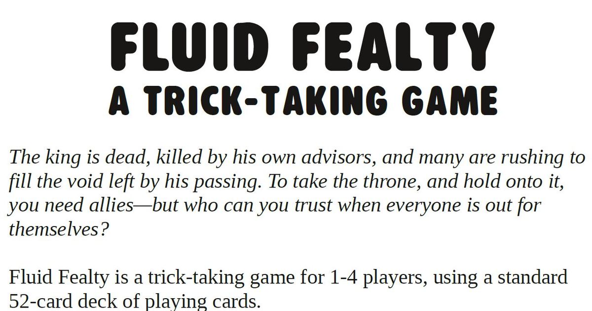 Fluid Fealty | Board Game | BoardGameGeek