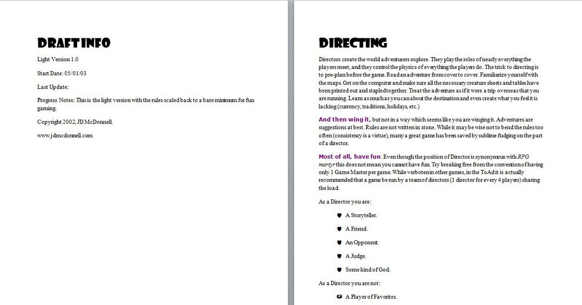 Directors Handbook | RPG Item | BoardGameGeek