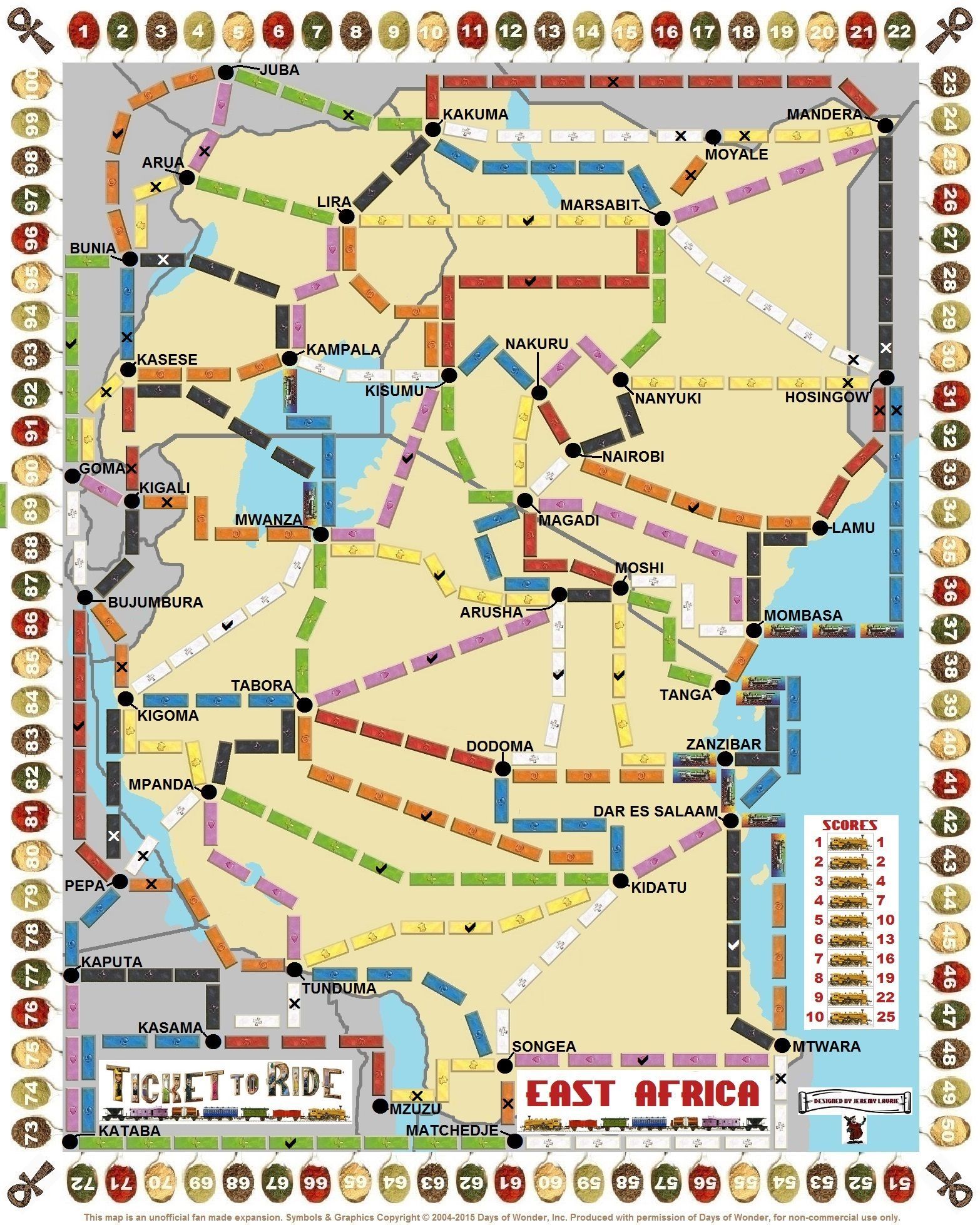 East Africa (fan expansion for Ticket to Ride)