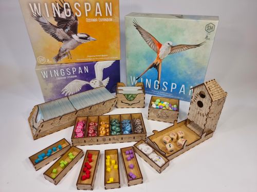 Board Game Accessory: Wingspan + European and Oceania expansion: Game Tamer Organizer