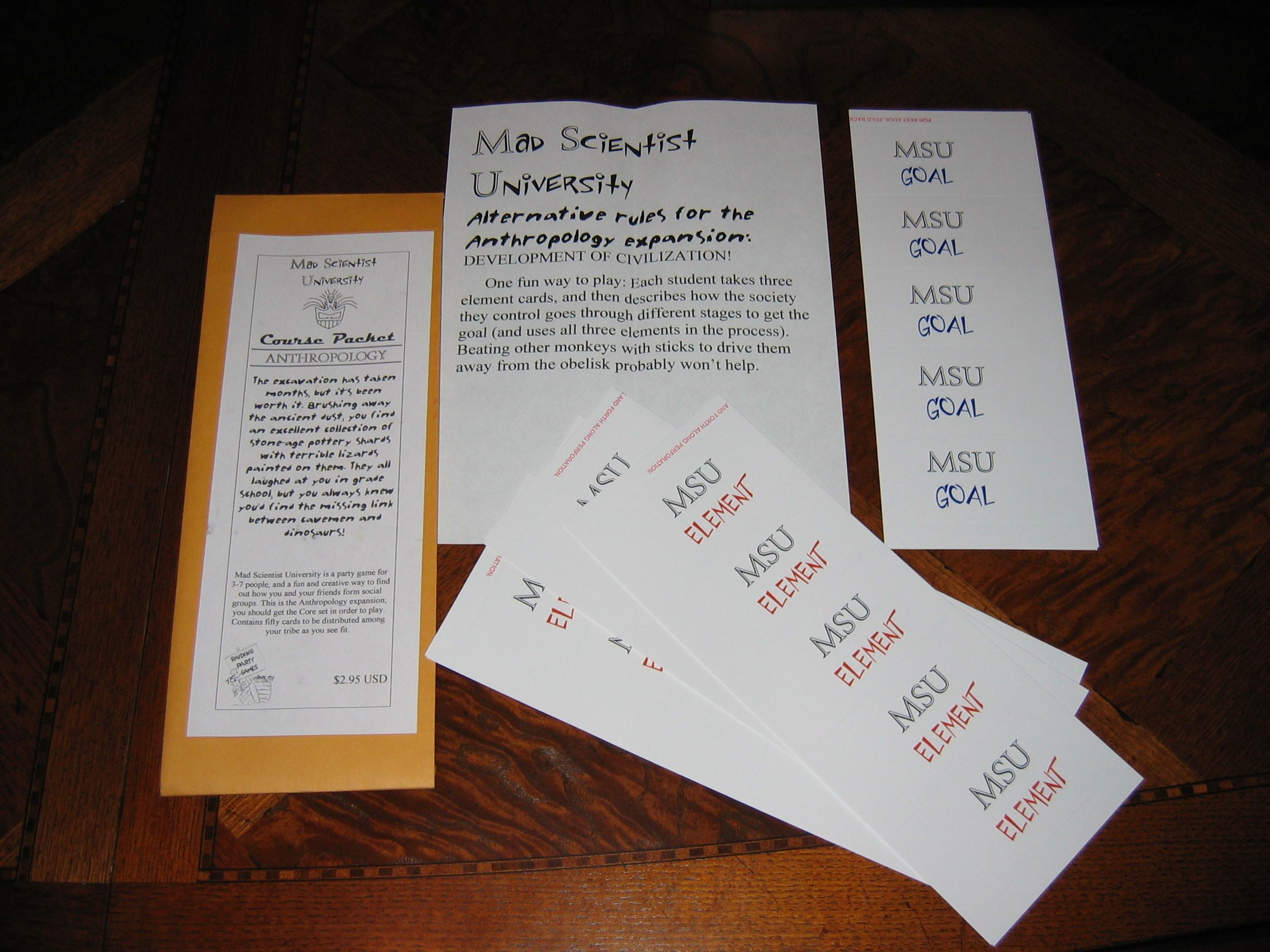 Mad Scientist University Course Packet: Anthropology