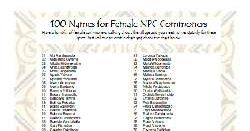 100 Names for Female NPC Commoners | RPG Item | RPGGeek
