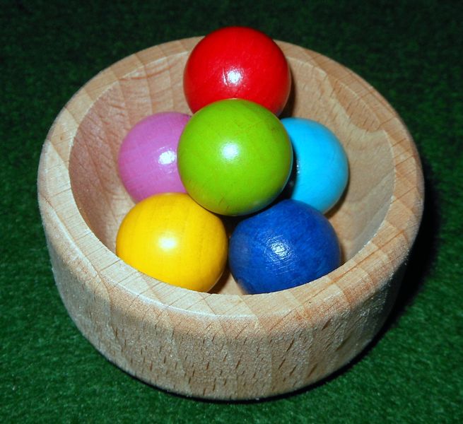 Close up of all six "ingredient" colors.