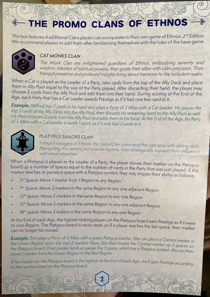 Ethnos Board Game 2nd Edition Command Powerful Clans Area Control Strategy