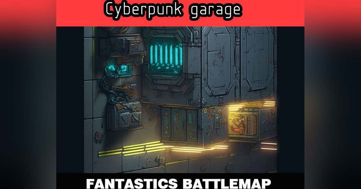 Fantastics Battlemap: Cyberpunk Garage | RPG Item | RPGGeek