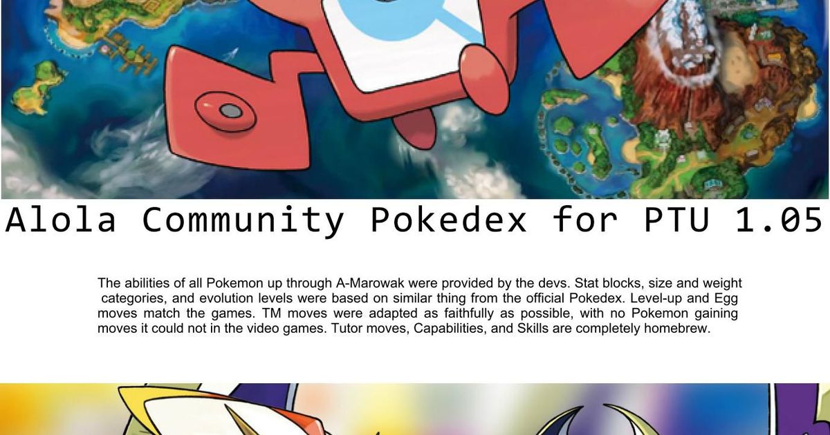 Alola Community Pokédex, RPG Item