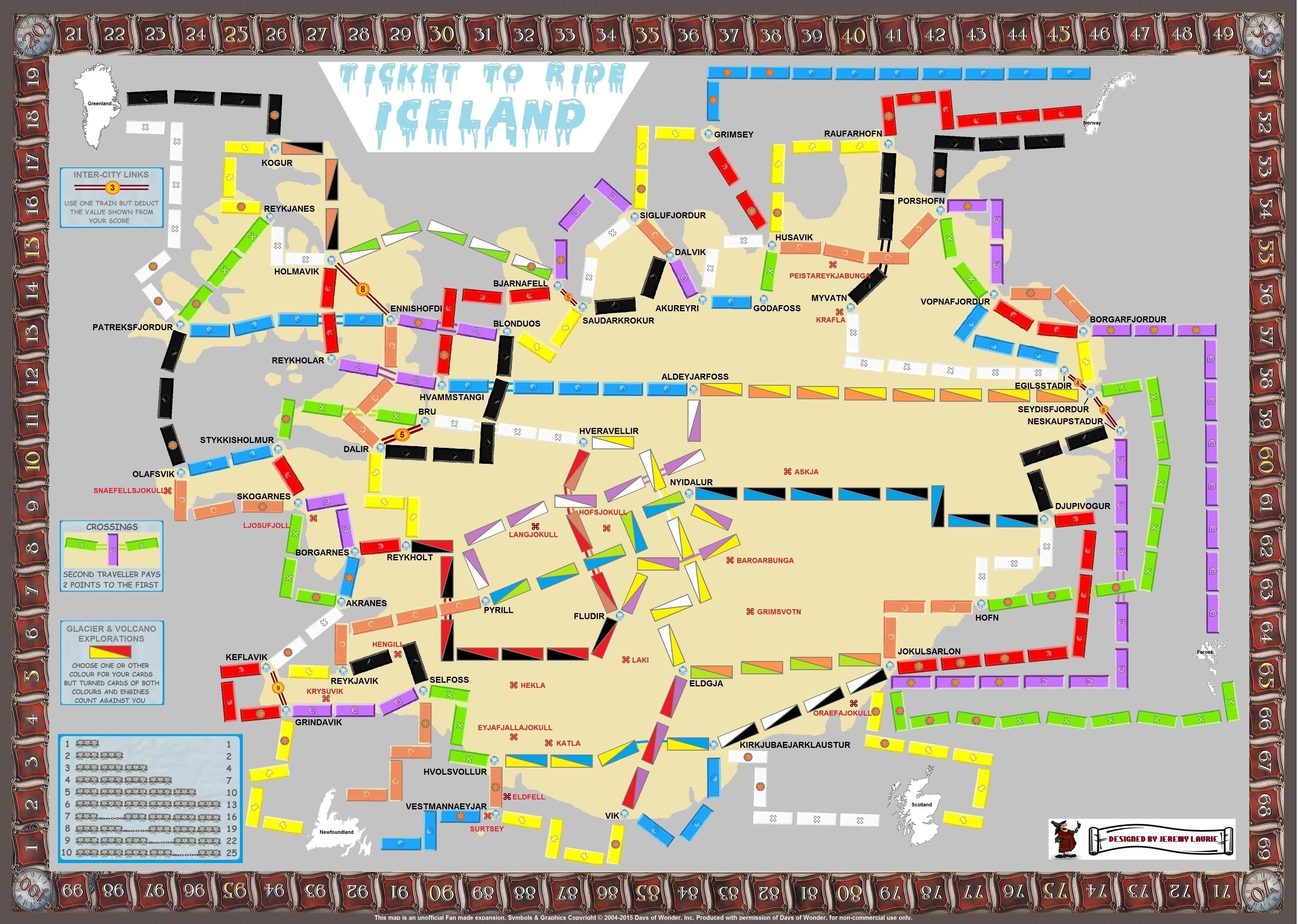 Iceland (fan expansion for Ticket to Ride)
