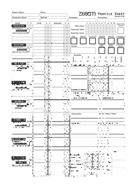 7DSystem Profile Sheet | RPG Item | RPGGeek