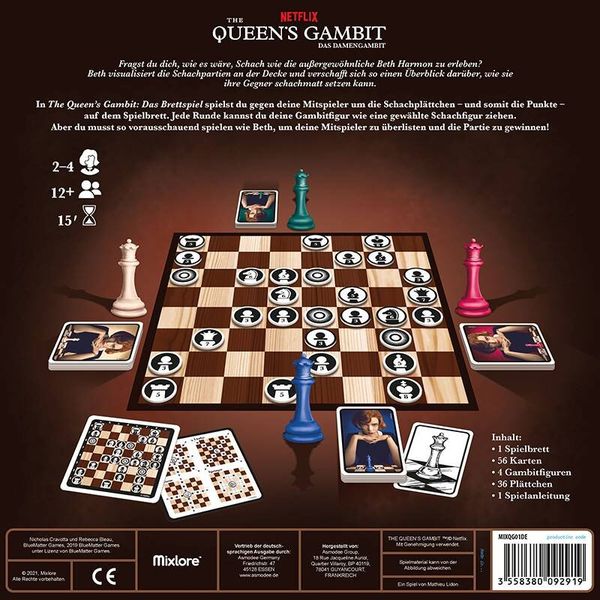 The Queen's Gambit: The Board Game, Mixlore, 2021 — back cover