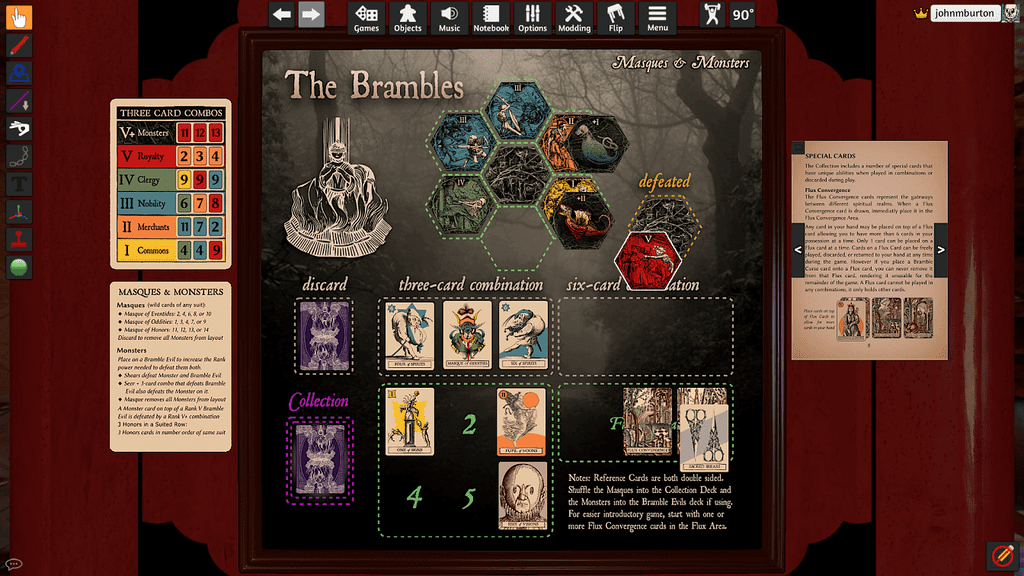 Brambles Version 3 update on TTS includes Masques & Monsters Expansion