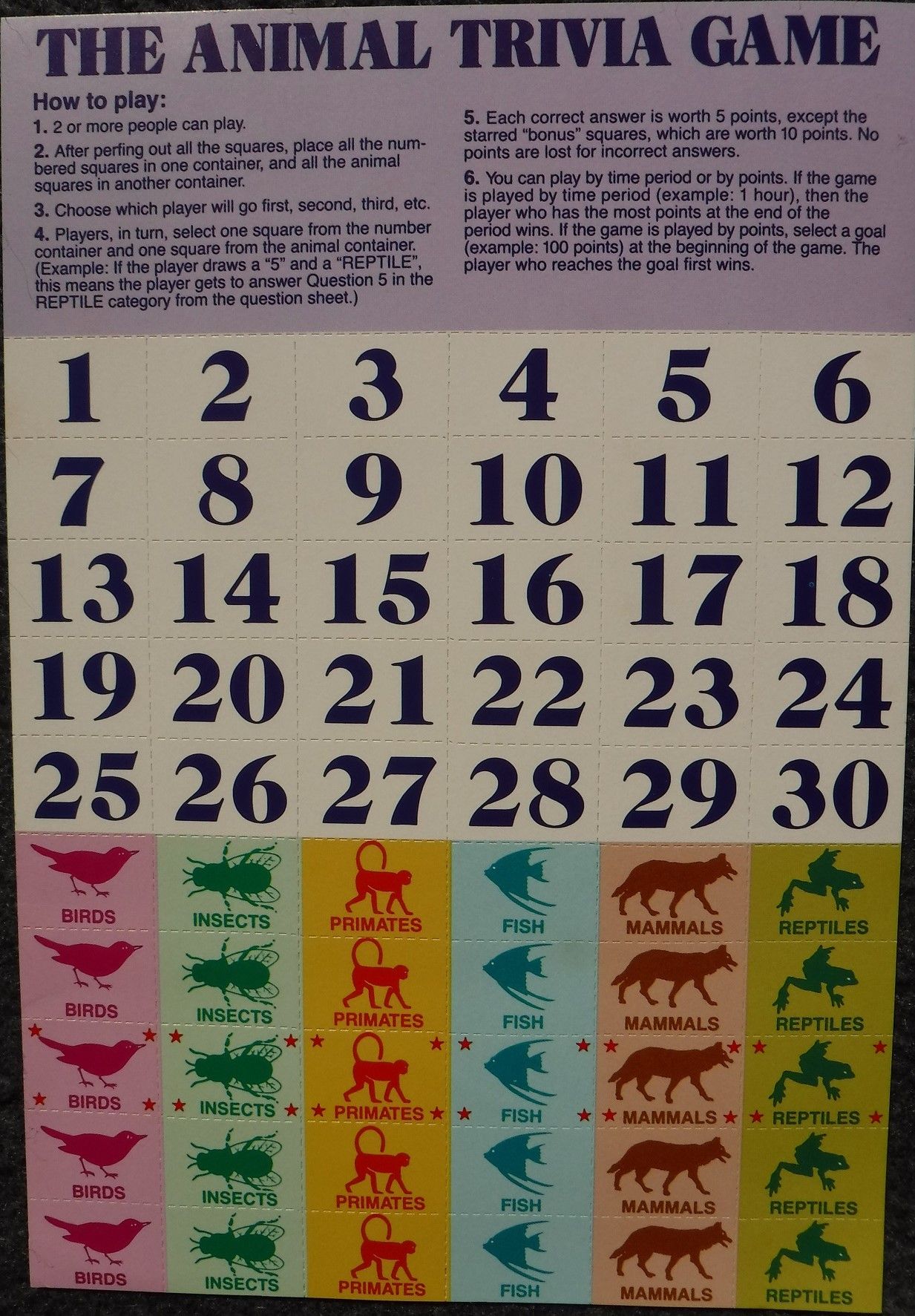 The Animal Trivia Game