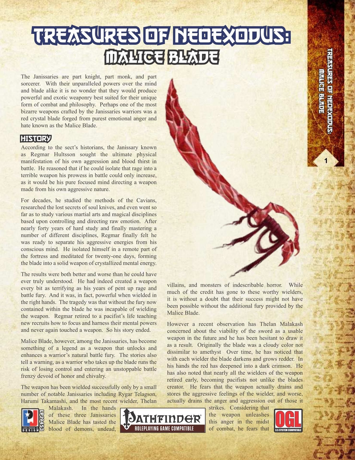 Malice Blade box art