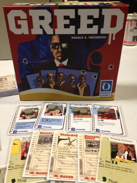 Greed, Queen Games, 2014 — prototype version at BGG.CON 2013 complete w/ Easter egg