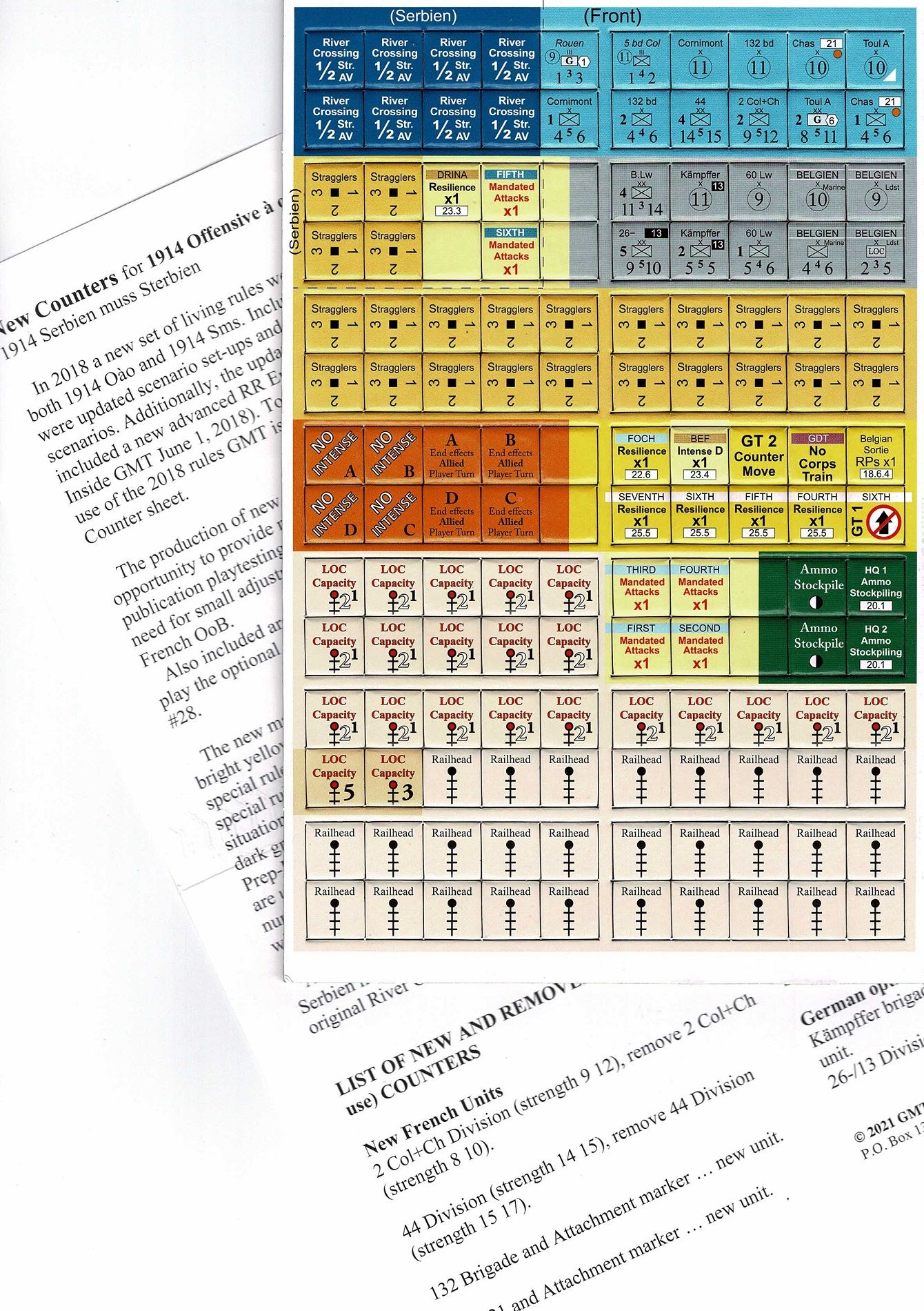 Expansion counters and rules for Michael Resch's 1914OaO and 1914SmS games cover