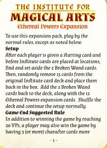 The Institute for Magical Arts: Ethereal Powers Expansion