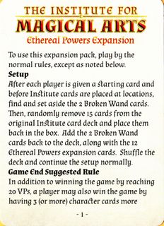 The Institute for Magical Arts: Ethereal Powers Expansion
