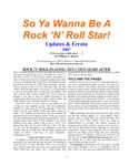 RPG Item: So Ya Wanna Be A Rock'n'Roll Star! Updates & Errata 2007
