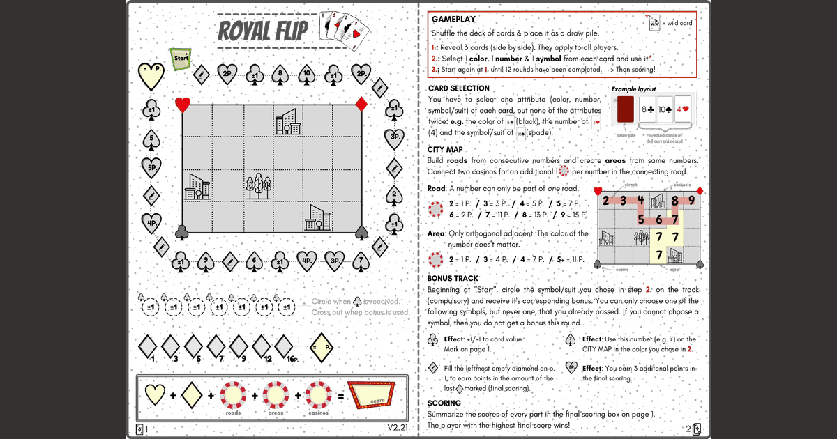 Print and Play Royal Flip Juegos Roll & Write BoardGameGeek