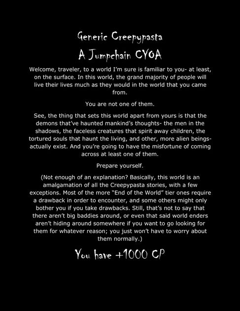 Generic Creepypasta A Jumpchain Cyoa Rpg Item Rpggeek See more ideas about cyoa, choices game, create your own adventure. rpggeek