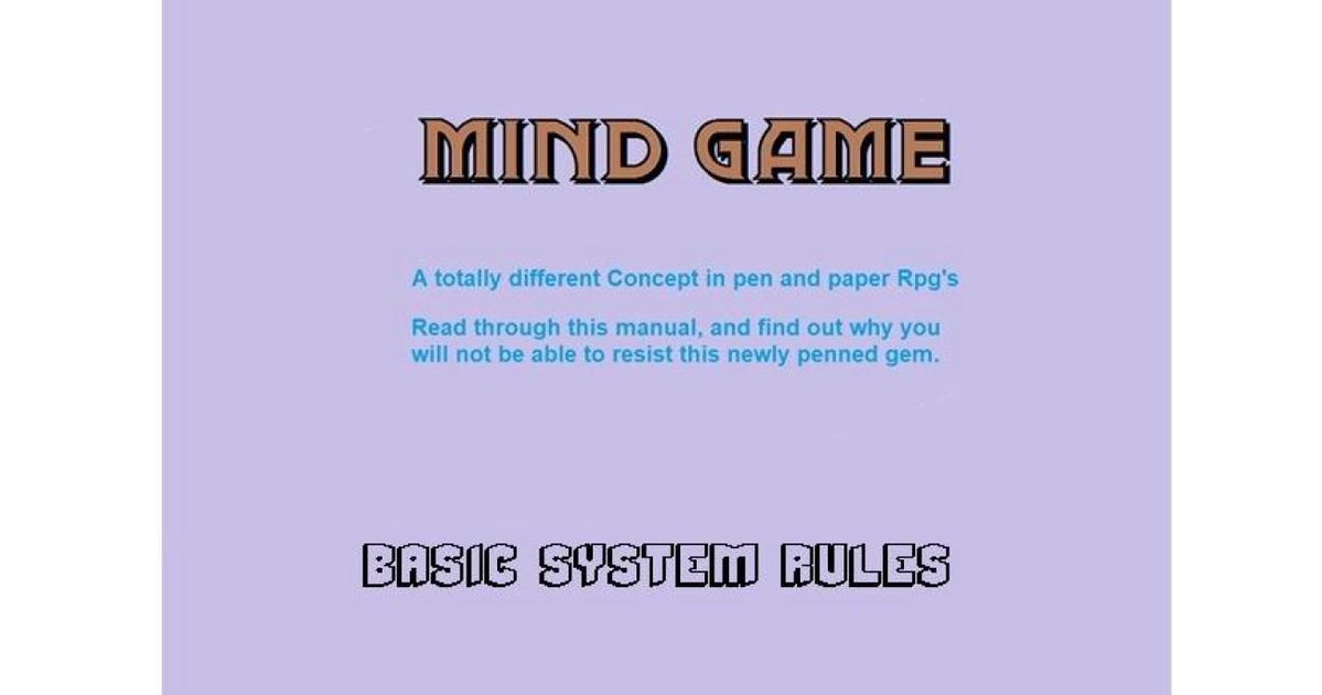 Mind Game: Basic System Rules | RPG Item | RPGGeek