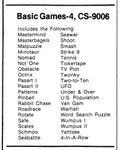Video Game Compilation: Basic Games-4, CS-9006