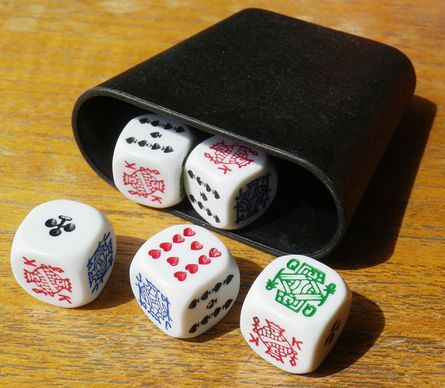 Ten Poker Dice French and English suits 